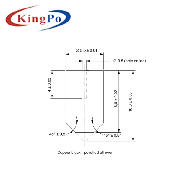KingPo Flame Test Equipment Parts Solid Copper Block IEC 60695-11-4 Figure 1