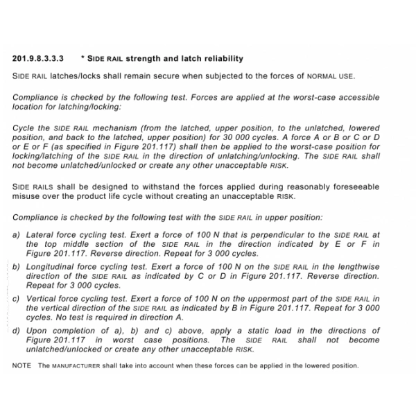 IEC 60601-2-52 Medical Bed Tester, Side Rail Strength and Latch Reliability Tester